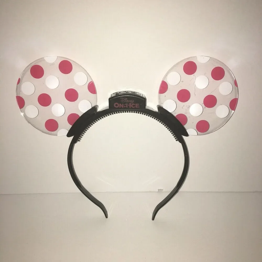 Disney  On Ice Minnie  Mouse  Polka-dot  Flashing Light - Up  Ears  Headband